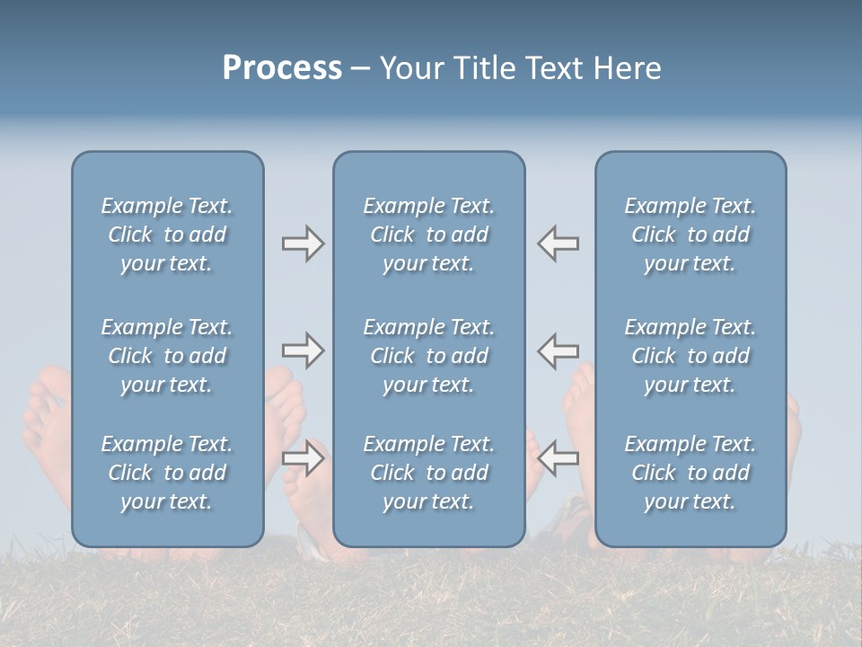Family Legs On Grass PowerPoint Template
