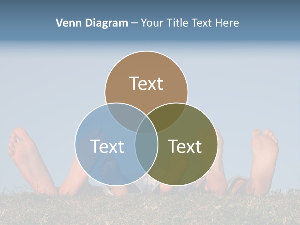 Family Legs On Grass PowerPoint Template