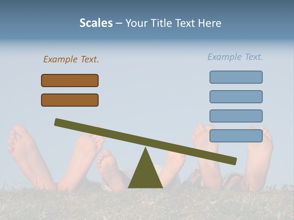 Family Legs On Grass PowerPoint Template