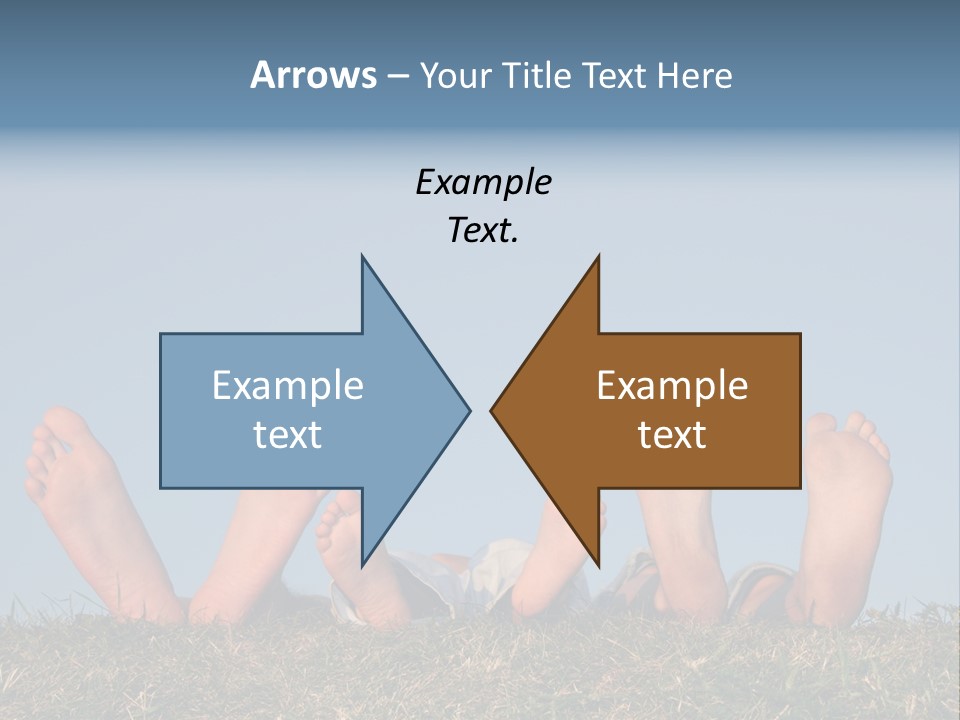 Family Legs On Grass PowerPoint Template