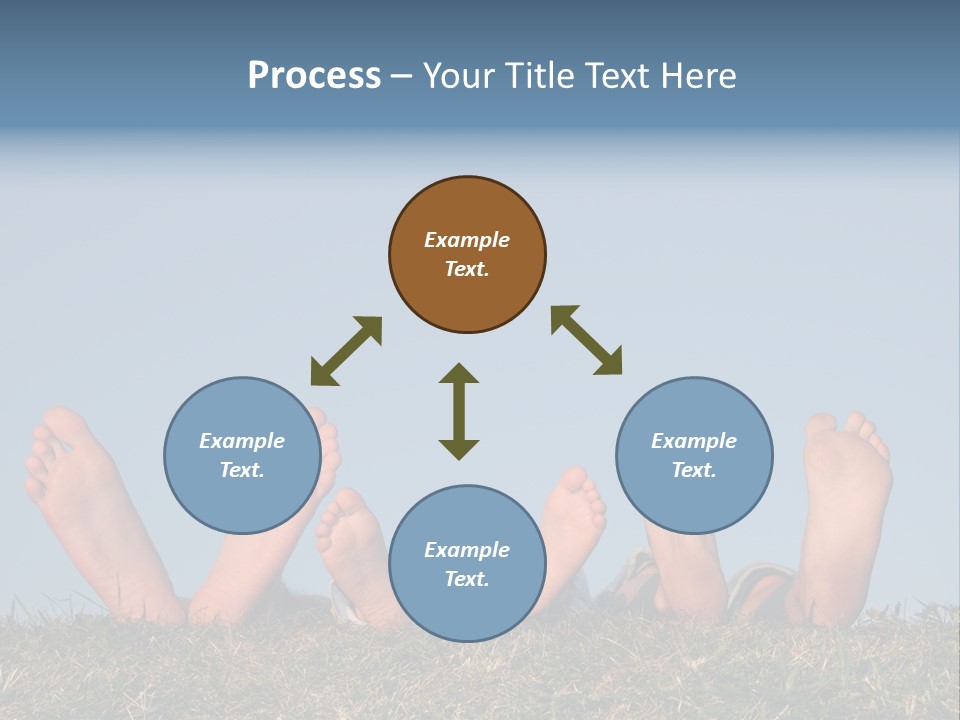 Family Legs On Grass PowerPoint Template