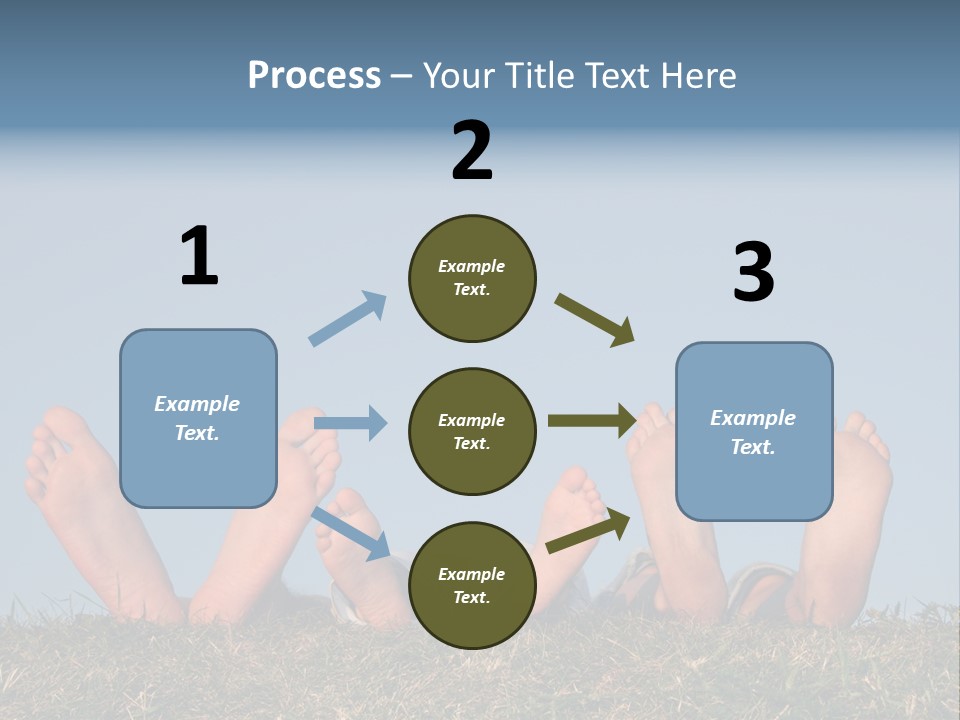 Family Legs On Grass PowerPoint Template