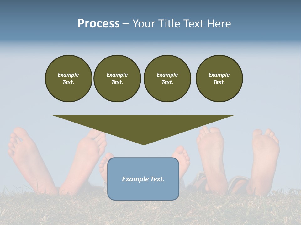 Family Legs On Grass PowerPoint Template