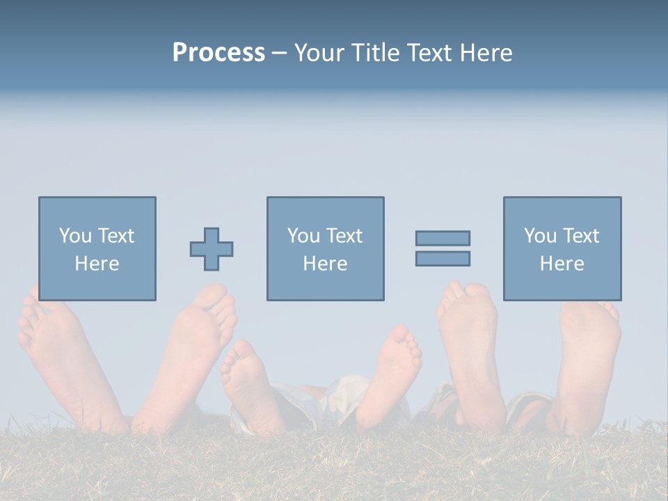 Family Legs On Grass PowerPoint Template
