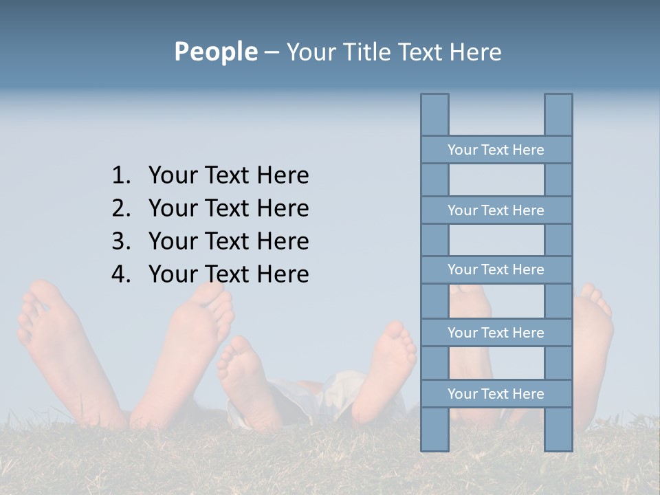 Family Legs On Grass PowerPoint Template