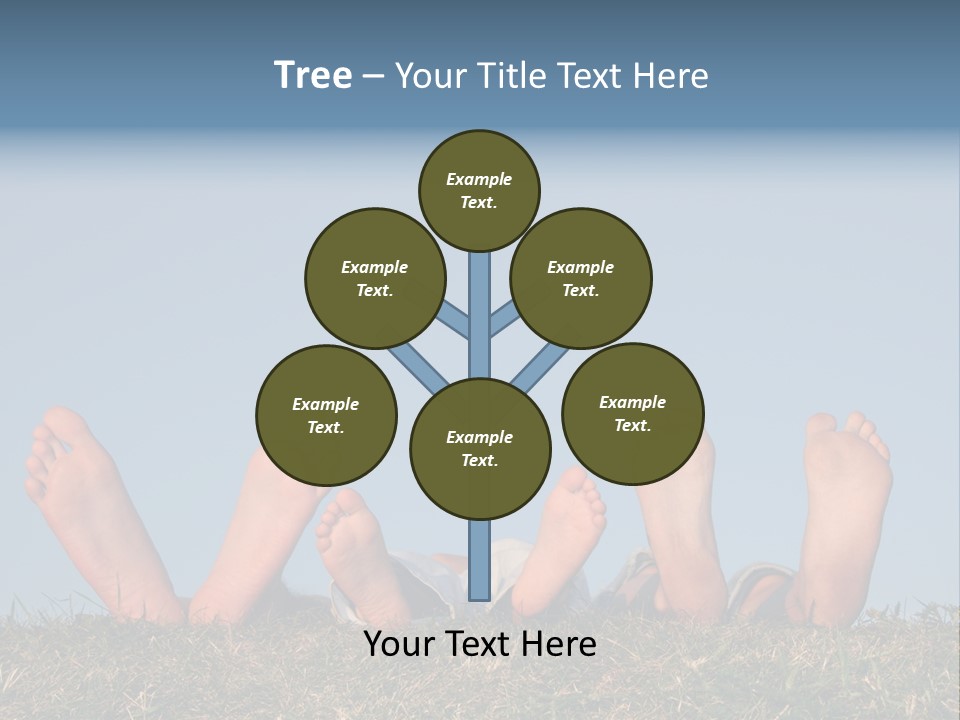 Family Legs On Grass PowerPoint Template