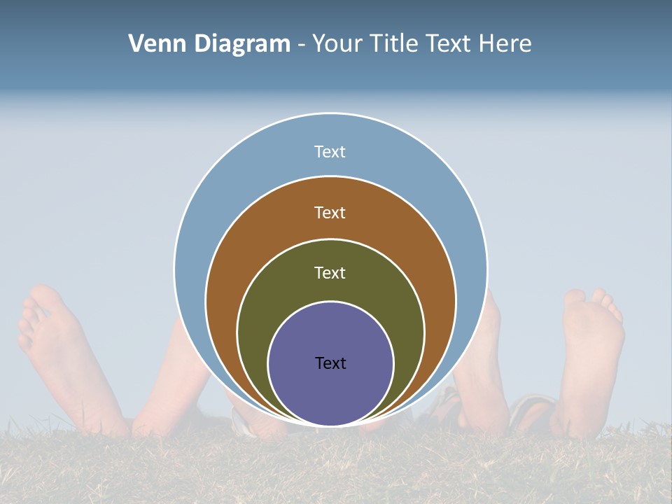 Family Legs On Grass PowerPoint Template