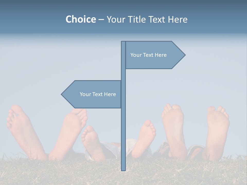 Family Legs On Grass PowerPoint Template