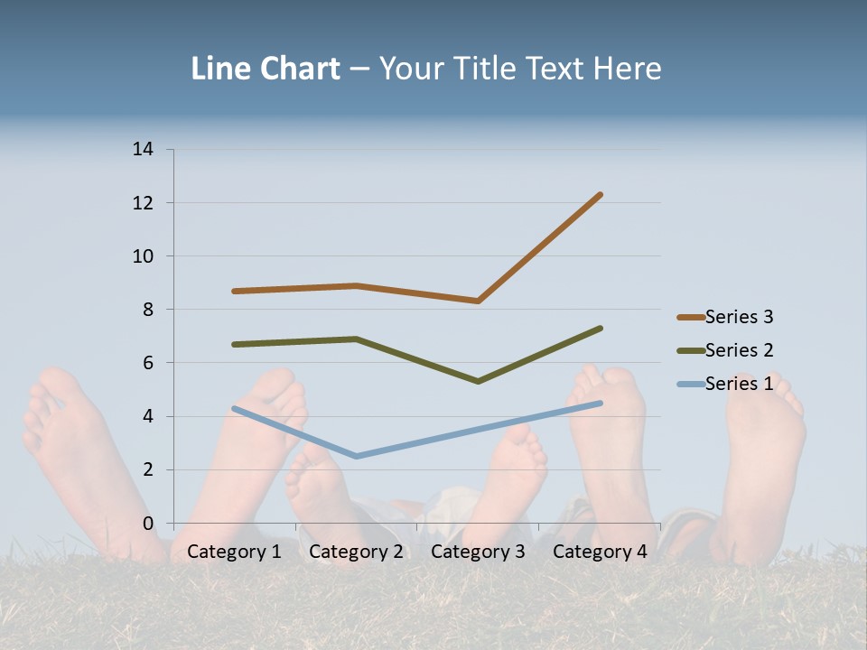 Family Legs On Grass PowerPoint Template