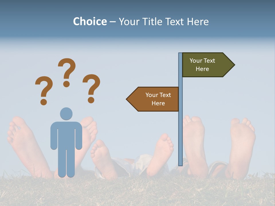 Family Legs On Grass PowerPoint Template