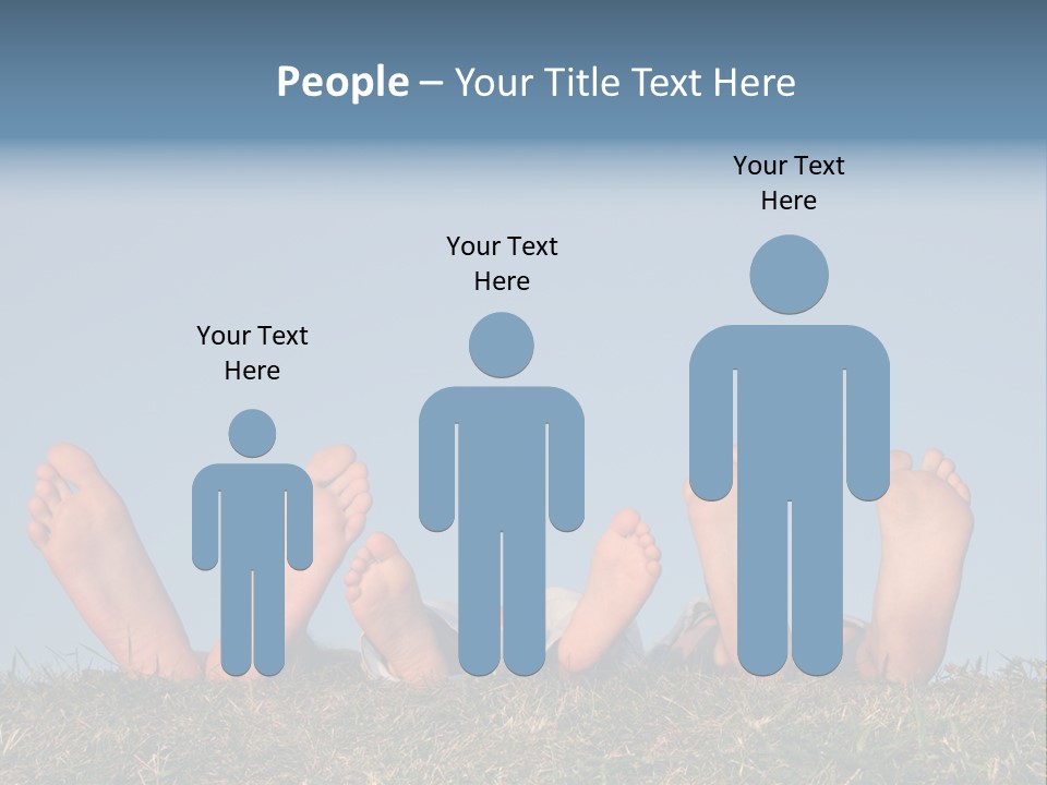 Family Legs On Grass PowerPoint Template