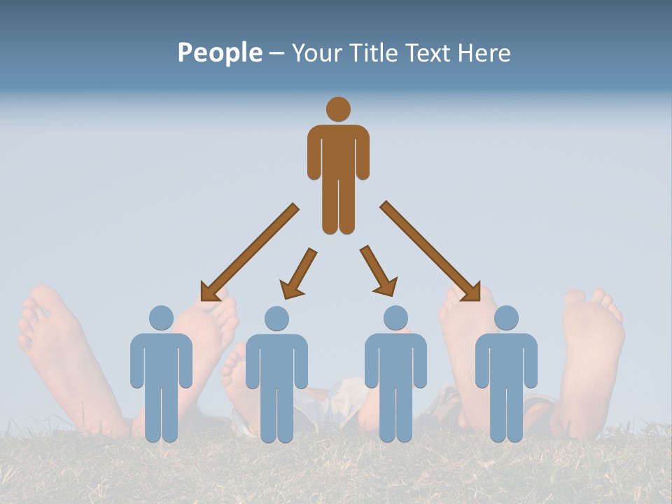 Family Legs On Grass PowerPoint Template