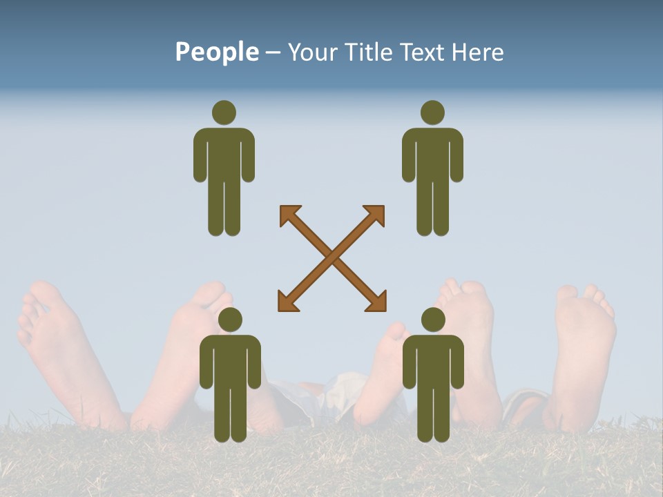 Family Legs On Grass PowerPoint Template