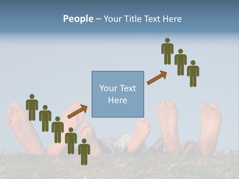 Family Legs On Grass PowerPoint Template