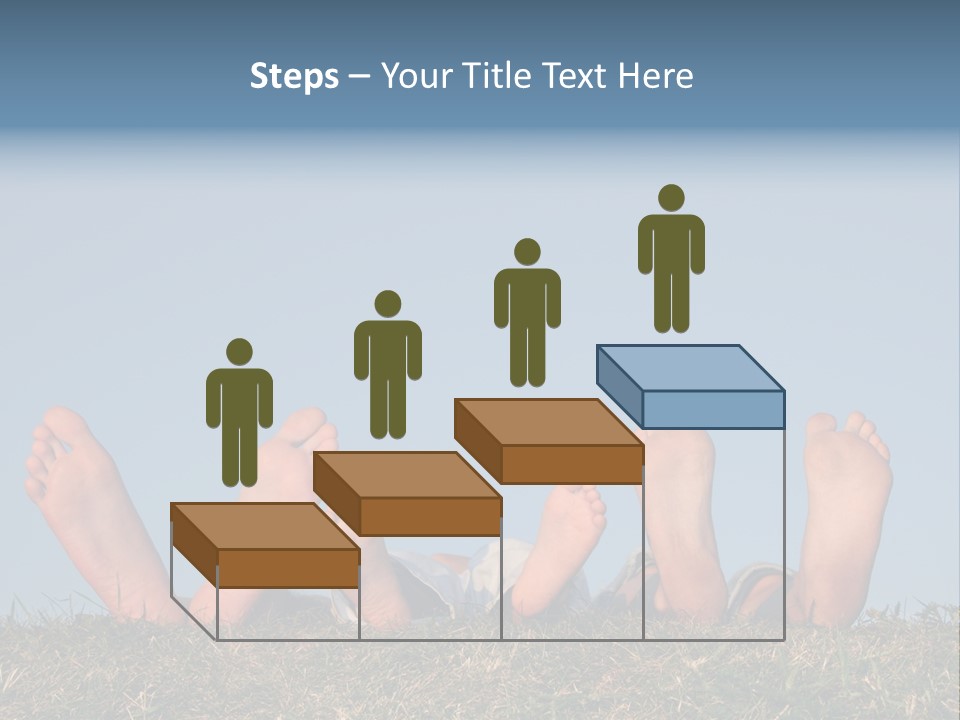 Family Legs On Grass PowerPoint Template