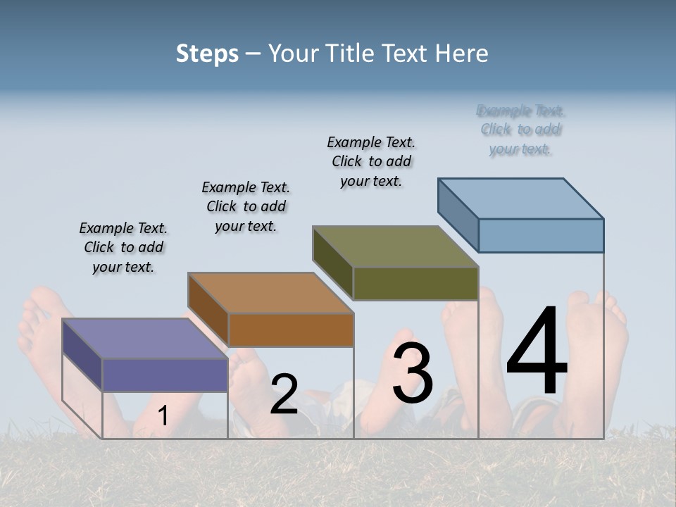 Family Legs On Grass PowerPoint Template