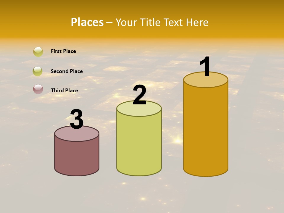 Golden Grid Hub - Fractal Illustration PowerPoint Template