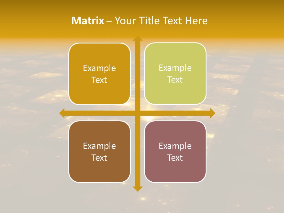 Golden Grid Hub - Fractal Illustration PowerPoint Template