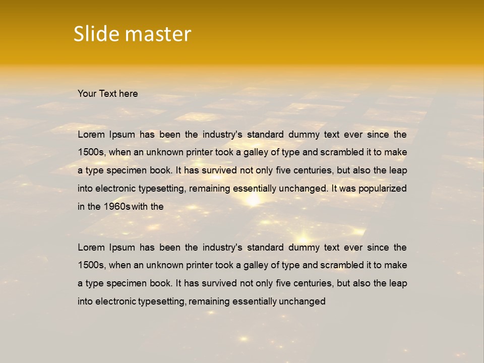 Golden Grid Hub - Fractal Illustration PowerPoint Template