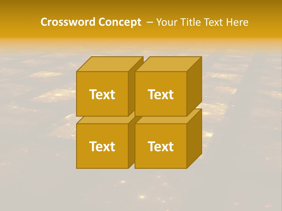Golden Grid Hub - Fractal Illustration PowerPoint Template