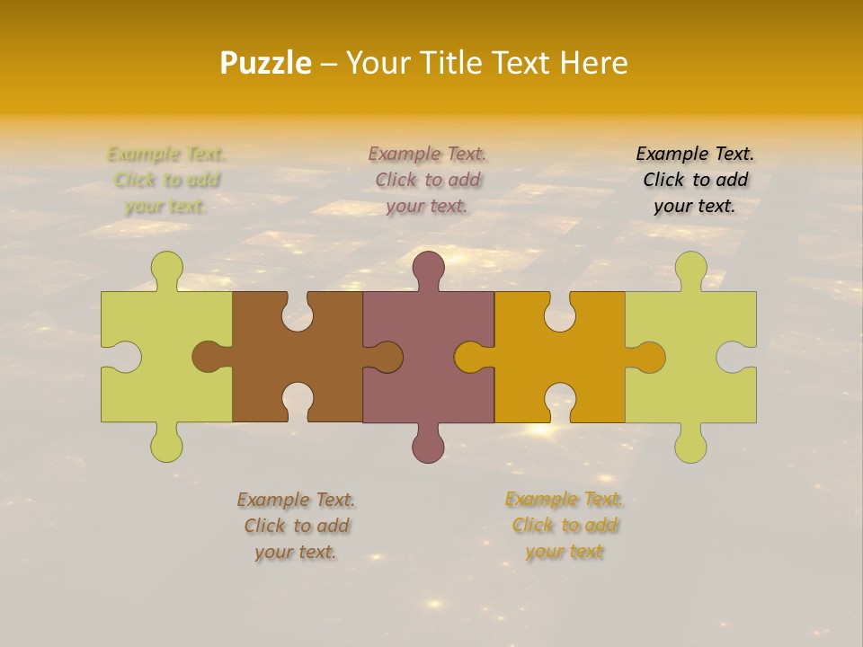 Golden Grid Hub - Fractal Illustration PowerPoint Template