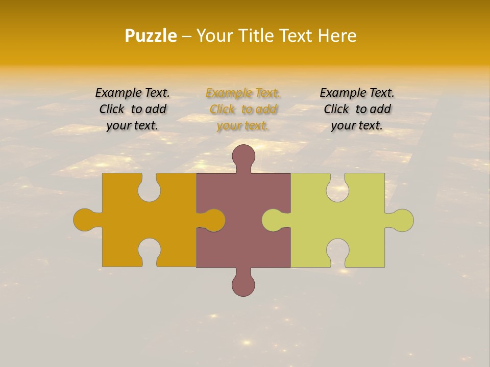 Golden Grid Hub - Fractal Illustration PowerPoint Template