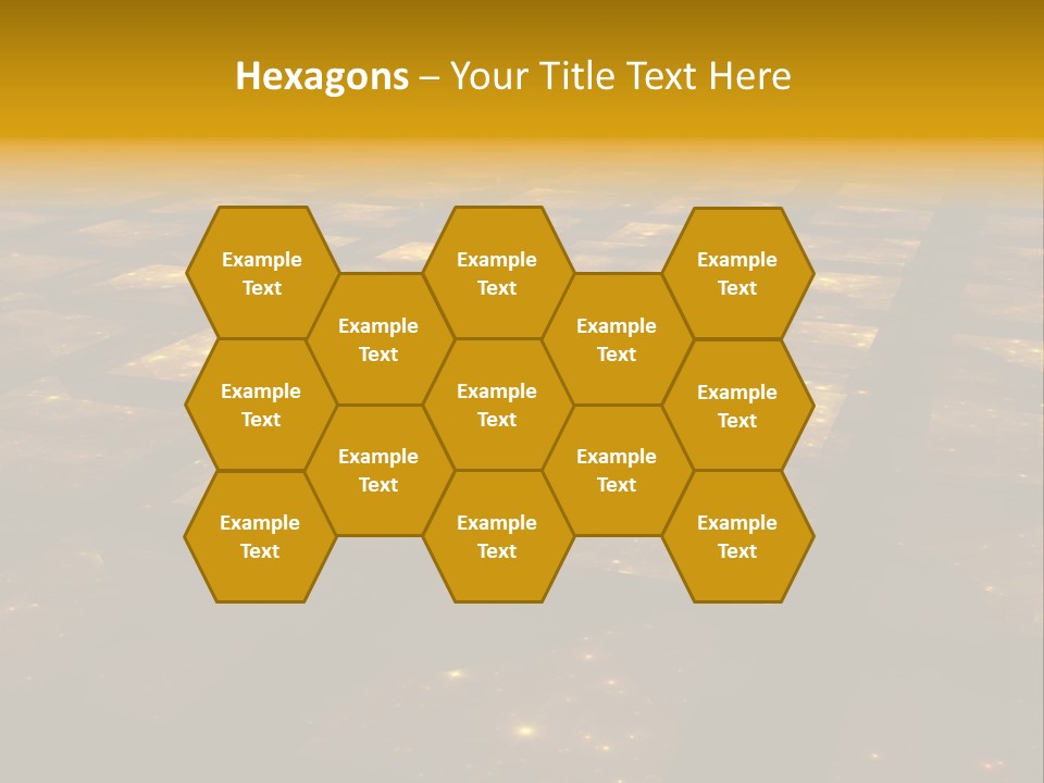 Golden Grid Hub - Fractal Illustration PowerPoint Template