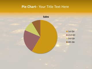 Golden Grid Hub - Fractal Illustration PowerPoint Template