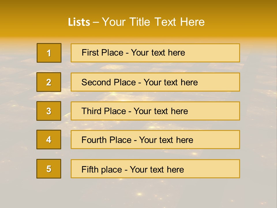 Golden Grid Hub - Fractal Illustration PowerPoint Template