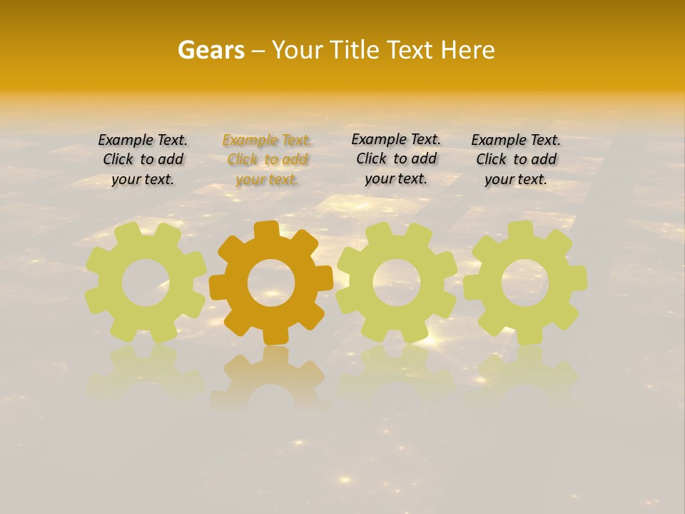 Golden Grid Hub - Fractal Illustration PowerPoint Template