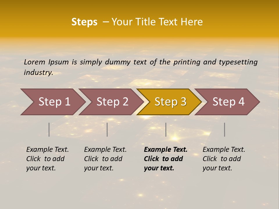 Golden Grid Hub - Fractal Illustration PowerPoint Template