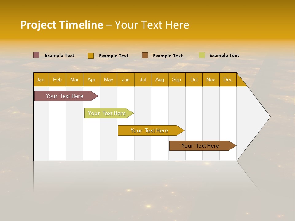 Golden Grid Hub - Fractal Illustration PowerPoint Template