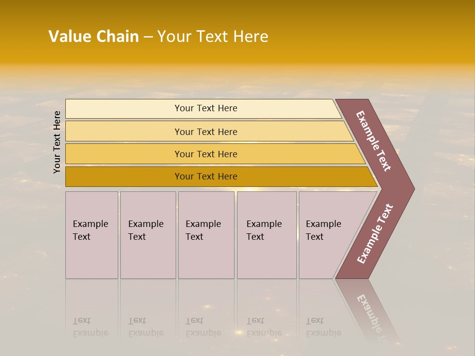 Golden Grid Hub - Fractal Illustration PowerPoint Template