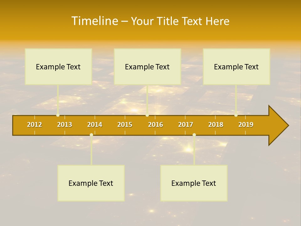 Golden Grid Hub - Fractal Illustration PowerPoint Template