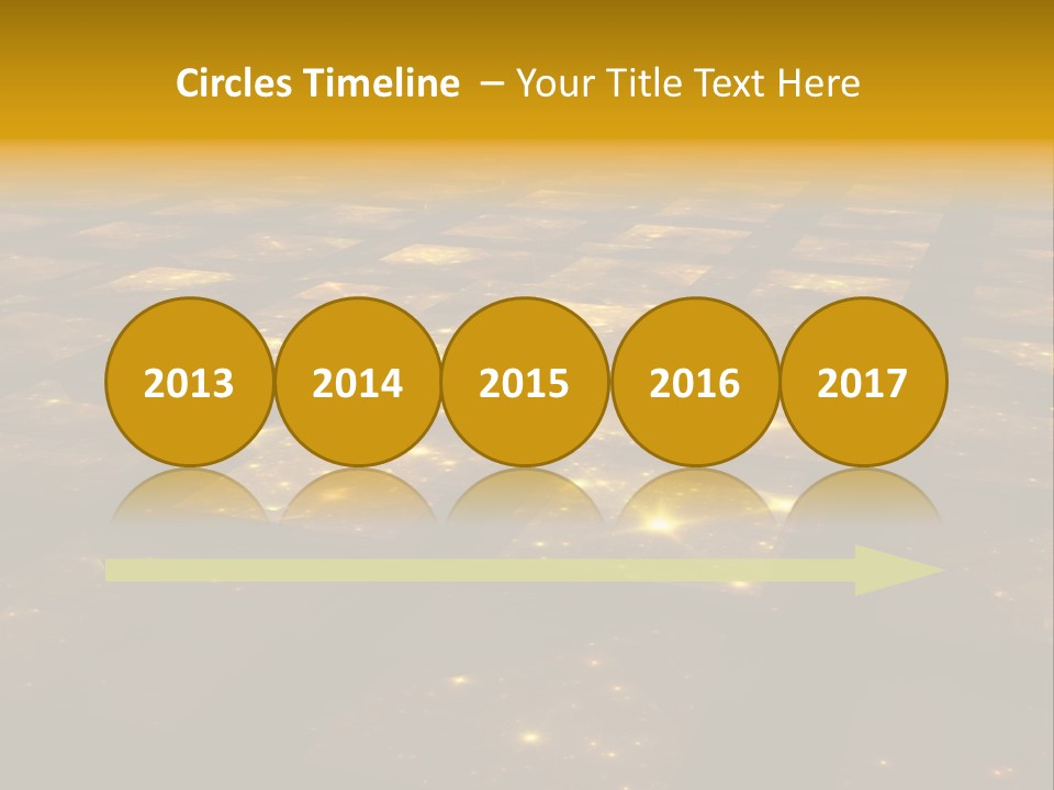 Golden Grid Hub - Fractal Illustration PowerPoint Template