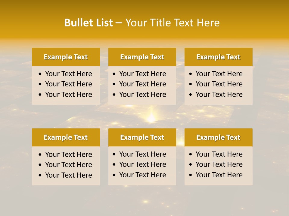Golden Grid Hub - Fractal Illustration PowerPoint Template