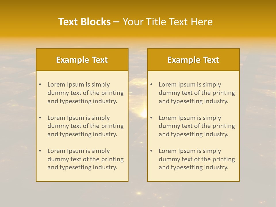 Golden Grid Hub - Fractal Illustration PowerPoint Template