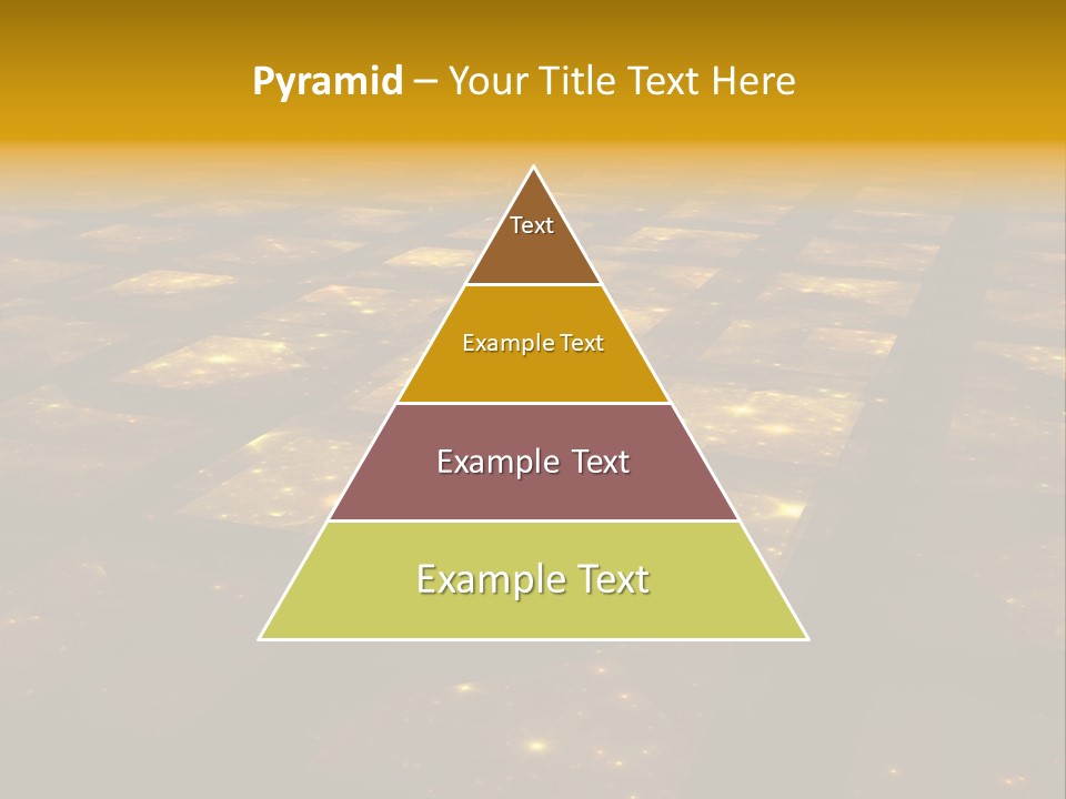 Golden Grid Hub - Fractal Illustration PowerPoint Template