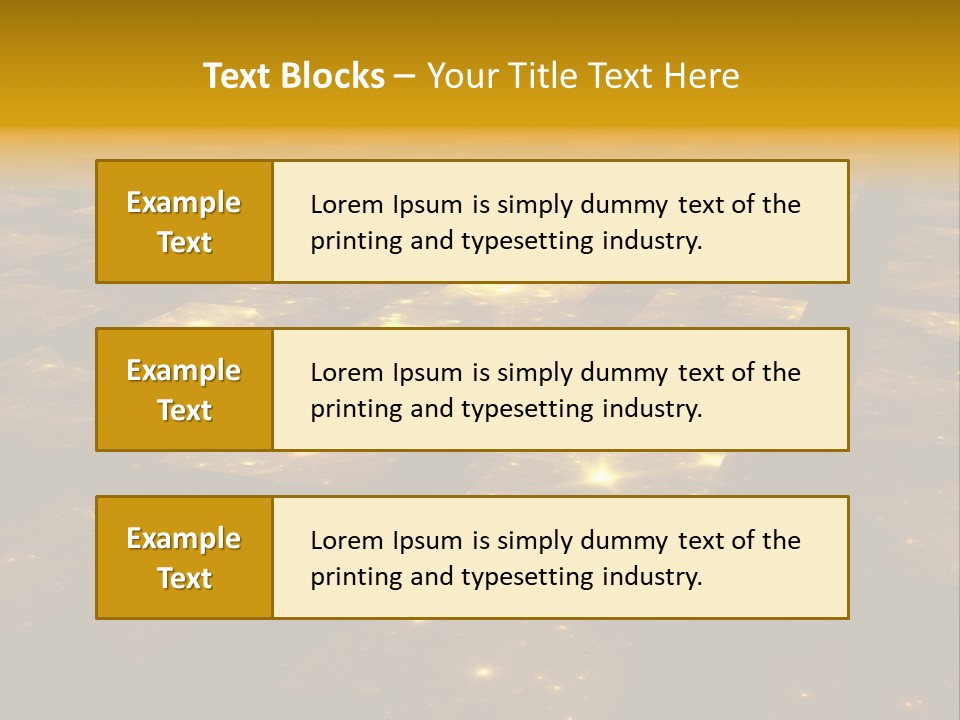 Golden Grid Hub - Fractal Illustration PowerPoint Template