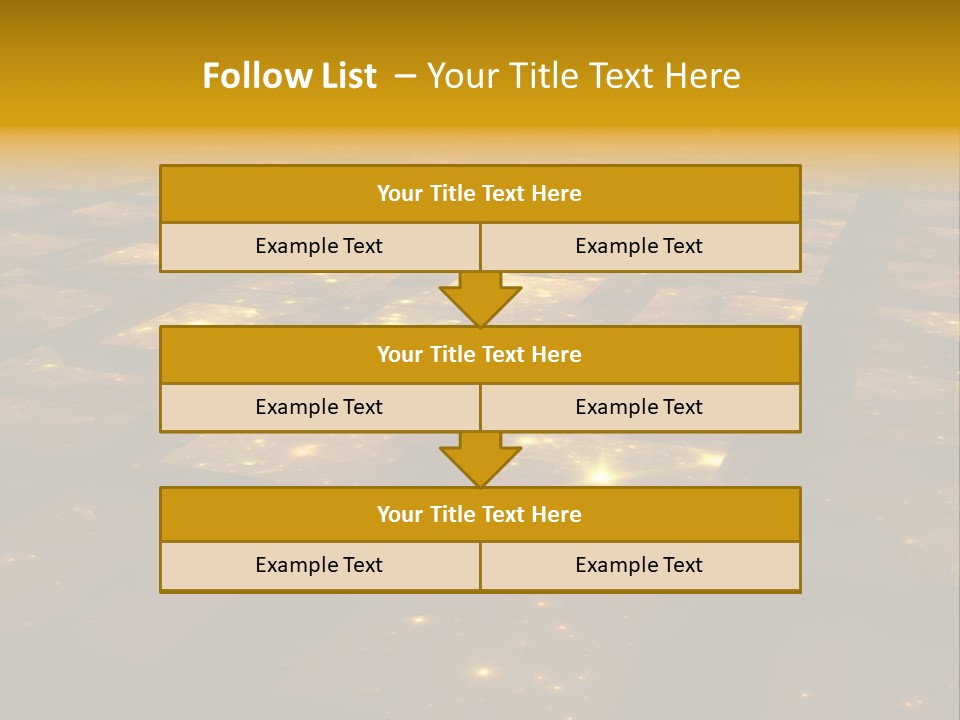 Golden Grid Hub - Fractal Illustration PowerPoint Template