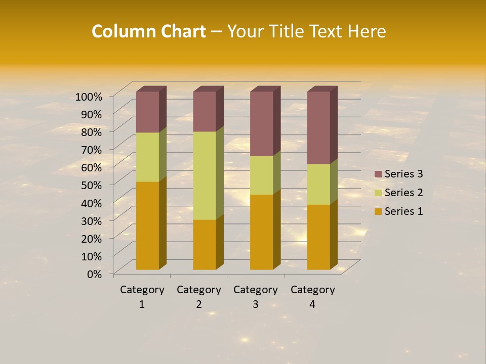 Golden Grid Hub - Fractal Illustration PowerPoint Template