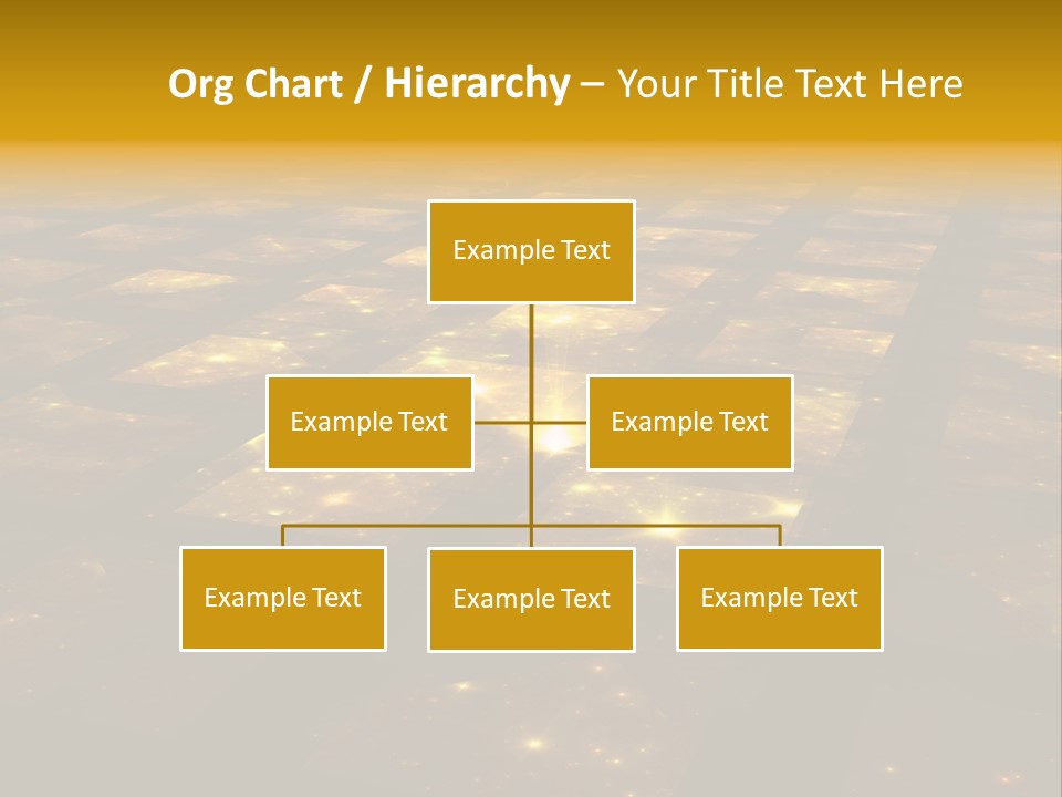 Golden Grid Hub - Fractal Illustration PowerPoint Template