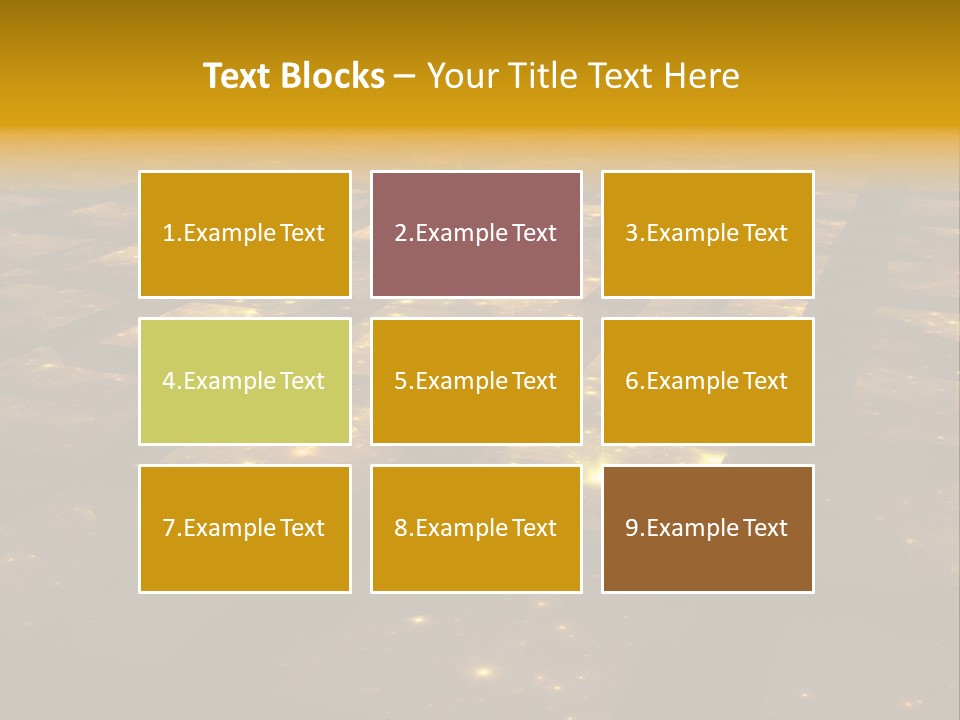 Golden Grid Hub - Fractal Illustration PowerPoint Template