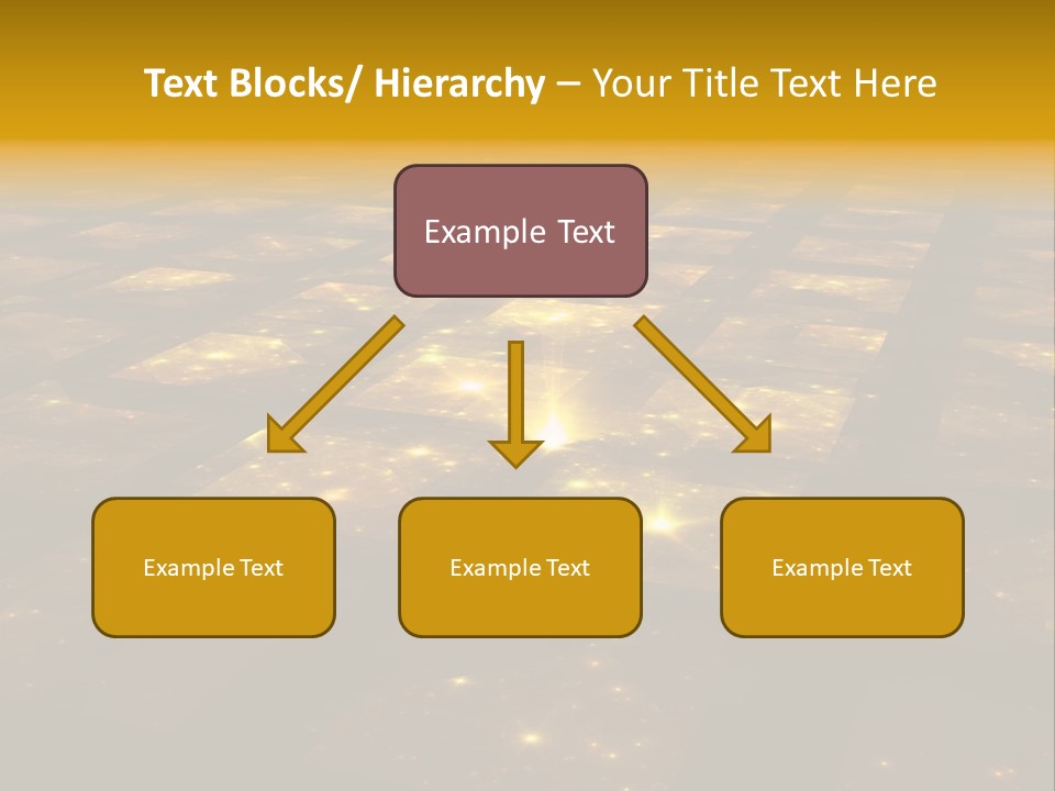 Golden Grid Hub - Fractal Illustration PowerPoint Template