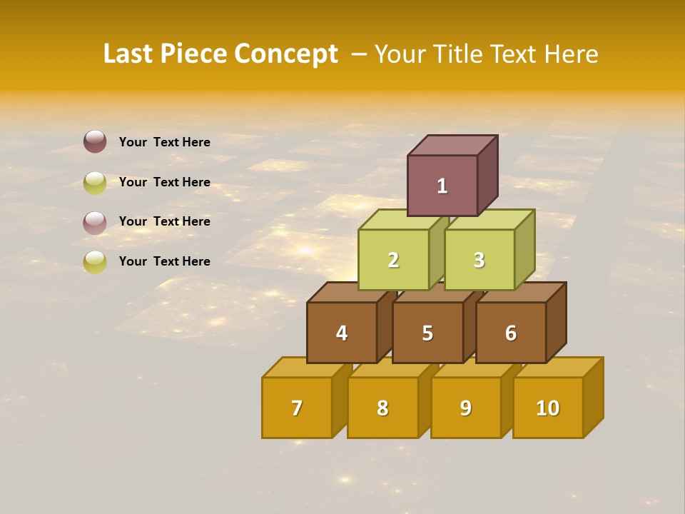 Golden Grid Hub - Fractal Illustration PowerPoint Template