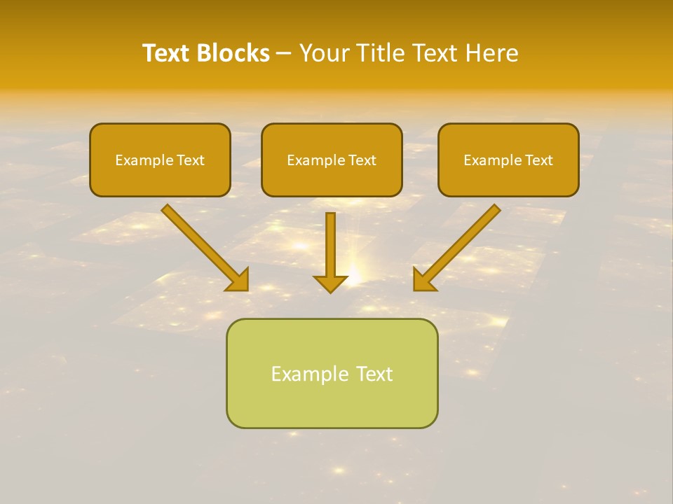 Golden Grid Hub - Fractal Illustration PowerPoint Template