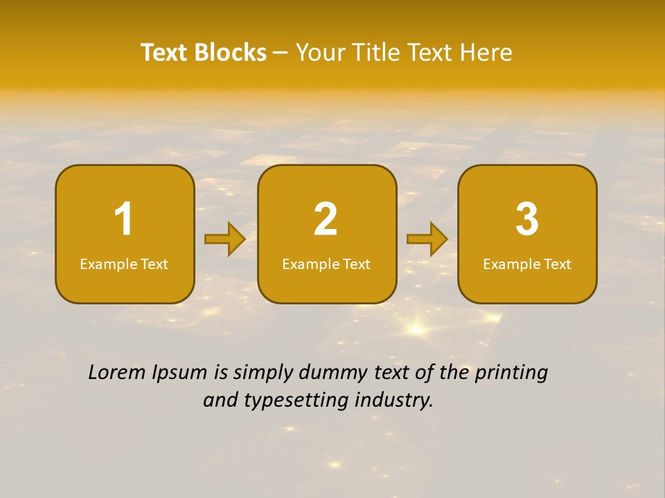 Golden Grid Hub - Fractal Illustration PowerPoint Template