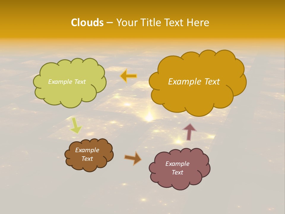 Golden Grid Hub - Fractal Illustration PowerPoint Template