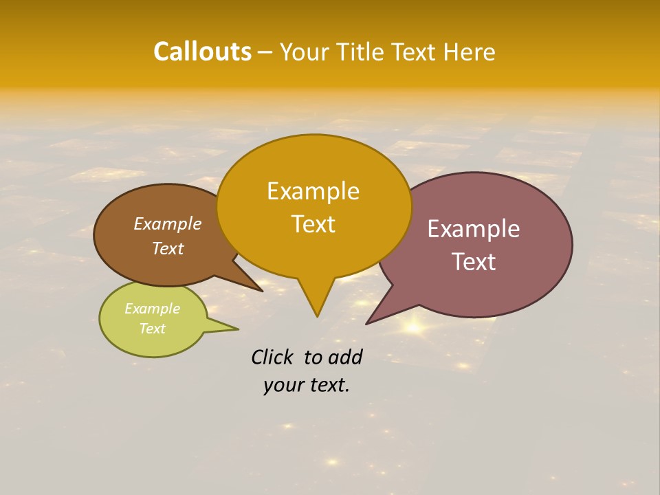 Golden Grid Hub - Fractal Illustration PowerPoint Template