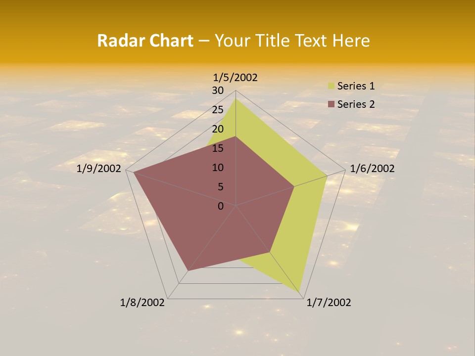Golden Grid Hub - Fractal Illustration PowerPoint Template